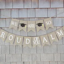 На заказ мы так гордимся вами Класс выпускные мешковины баннеры школа Реюньон тканевые гирлянды фото реквизит