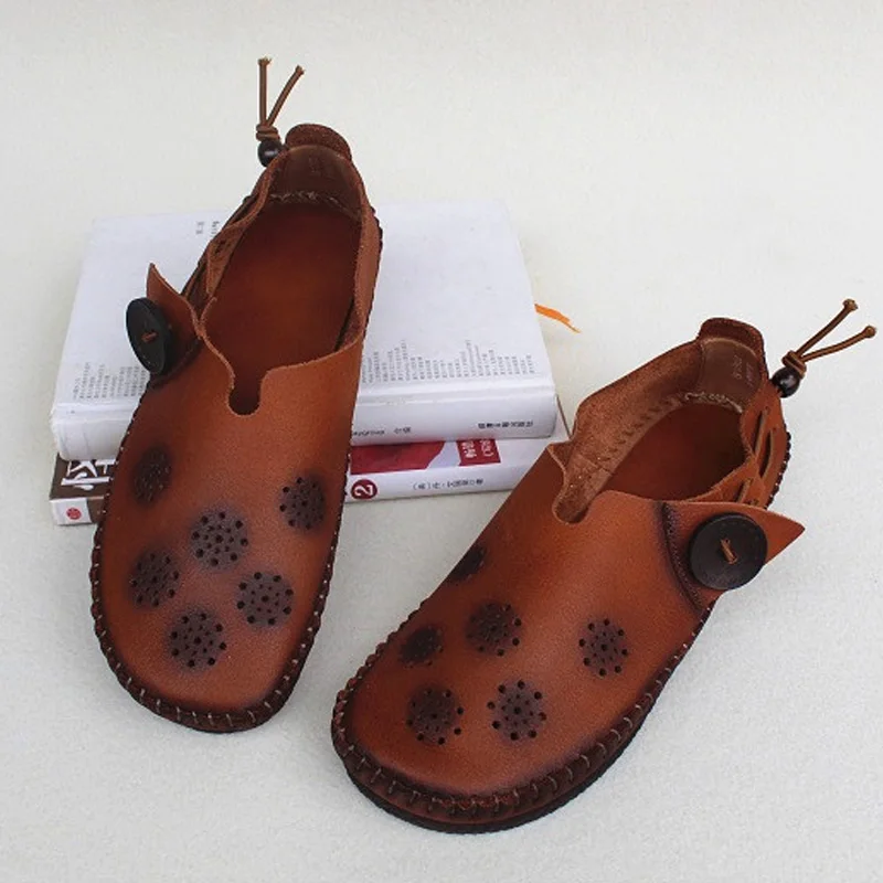 

Women Shoes Slip on Flat Shoes 100% Genuine Leather Ladies Ballet Flats 2019 Footwear Woman Comfortable Female Shoe(668-1-e)