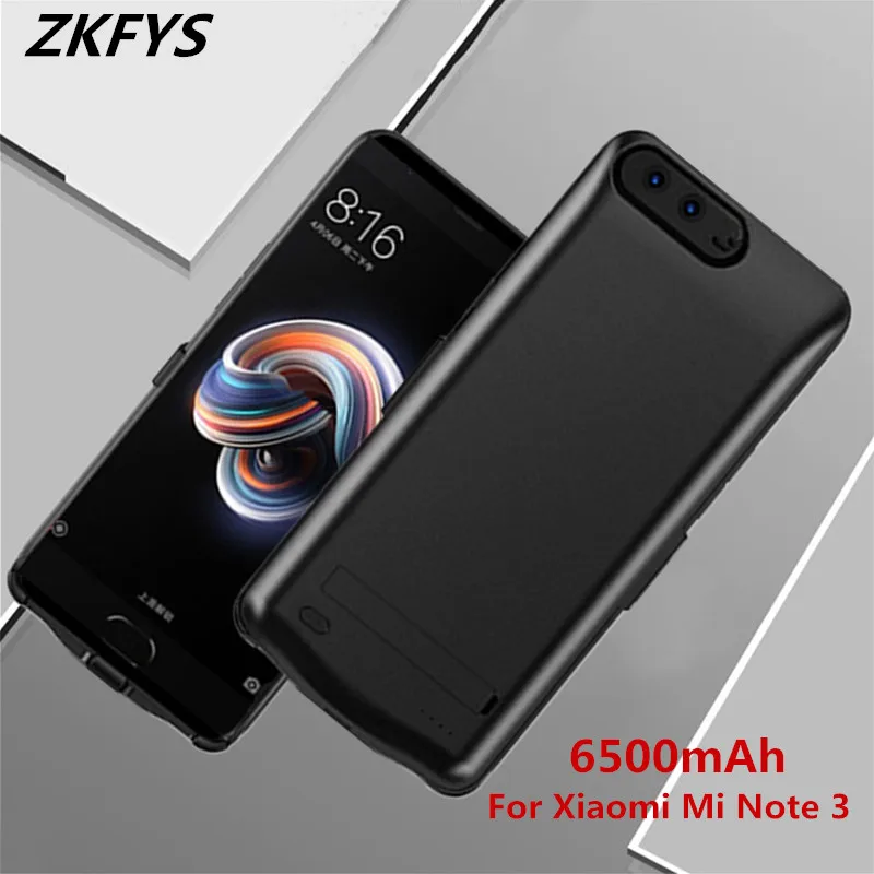 

ZKFYS 6500mAh Portable Backup Power Bank Battery Case For Xiaomi Mi Note 3 High Quality Ultra Thin Fast Charger Battery Cover