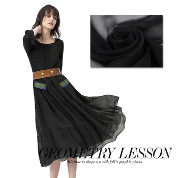 

The silk georgette Georgette to Shun Yu Shun silk scarf dress fabric wrinkle silk fabric Wedding dress, wine, and pub