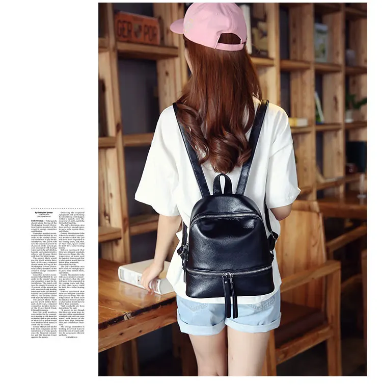 Vintage Women Backpack Designer PU Leather Female Travel Backpacks small Preppy style School Bagn (6)