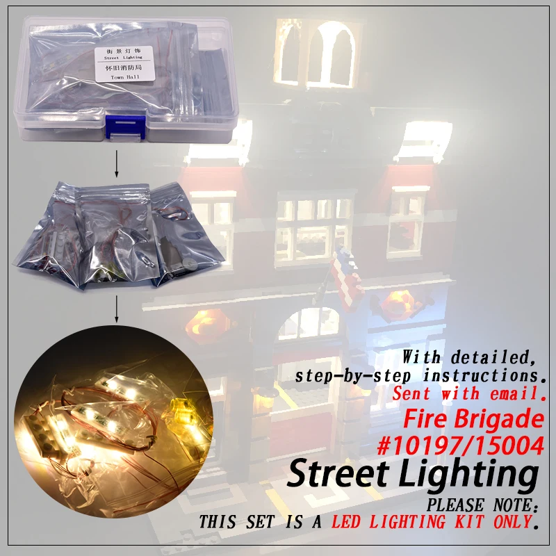 

Led Light Set (only light included ) For 10197 Fire Brigade Compatible 15004 Streetview Creator Building Blocks Bricks