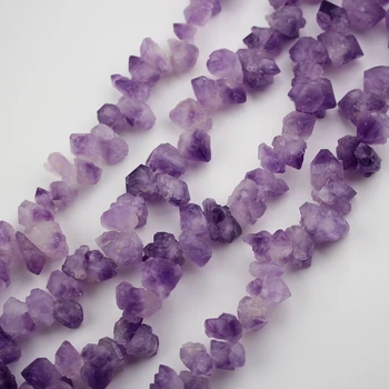 

Full strand Natural Amethysts Purple Quartz Top Drilled Nugget Loose Beads Point Pendant,Raw Cystals Quartz Stones Chunky Charms