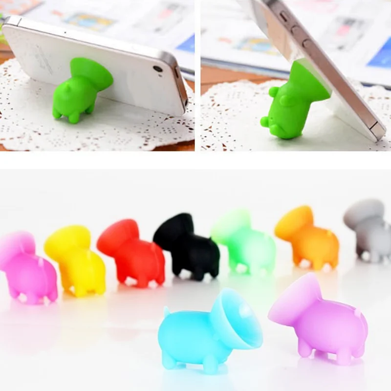 

1pc Antistress Toy Universal Mini Silicone Cartoon Pig Bracket Phone Sucker Lazy Bracket Base Hobbies Toys for Kids Adults Games