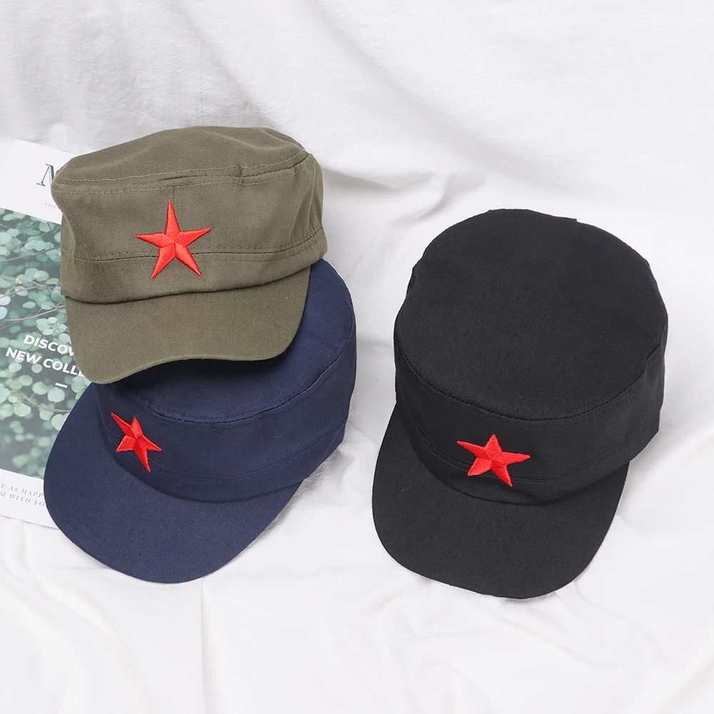 

1pc Classic Men Military Caps Men's Women's Fitted Baseball Caps Adjustable Army Red Star Sun Hats Outdoor Casual Sports