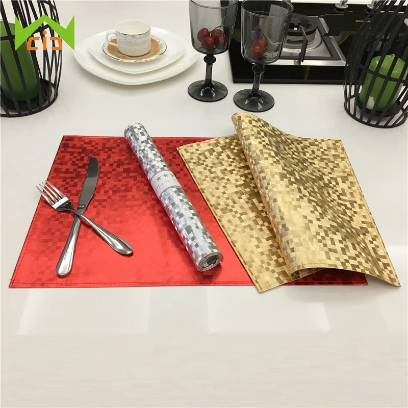 WCIC Shining Lattice Plastic Table Mat Placemat For Dining Tableware