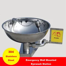 304 Stainless Steel Emergency Wall Mounted Eyewash Station Double mouth