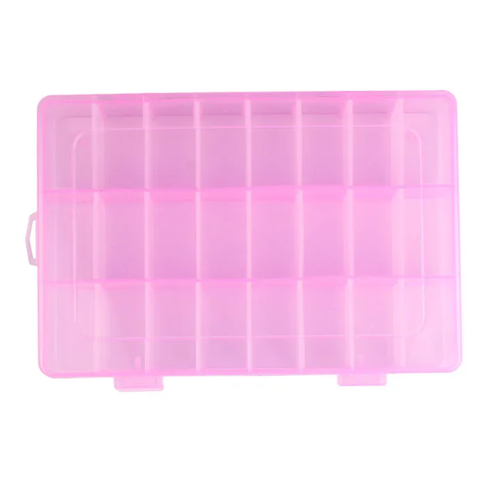 Fashion High Quality Adjustable 24 Compartment Plastic Storage Box Jewelry Earring Case drop shipping Aug19