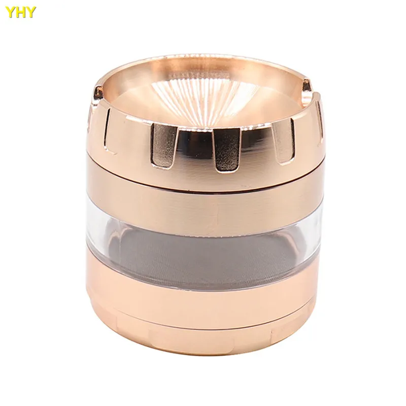 4 Layer Rose Gold Aluminum Herbal Herb Tobacco Grinder Smoke Grinders Metal Grinder for Weed Smoking Accessories01