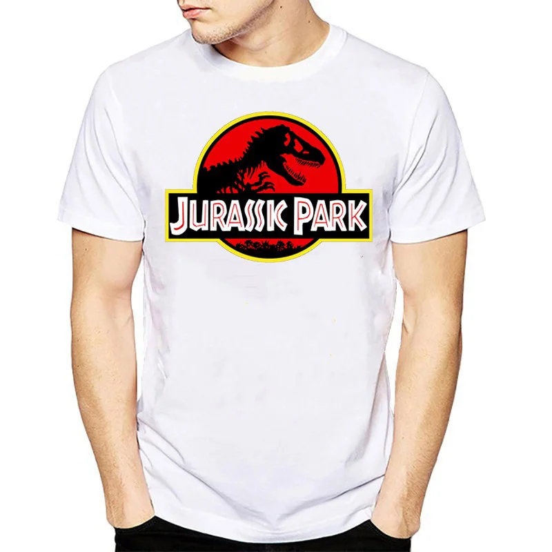 

Fashion T Shirt Men JURASSIC PARK 3D Print Funny Harajuku Tops Tees Hipster Graphic White Short Sleeve o-neck tops new 2019 tee