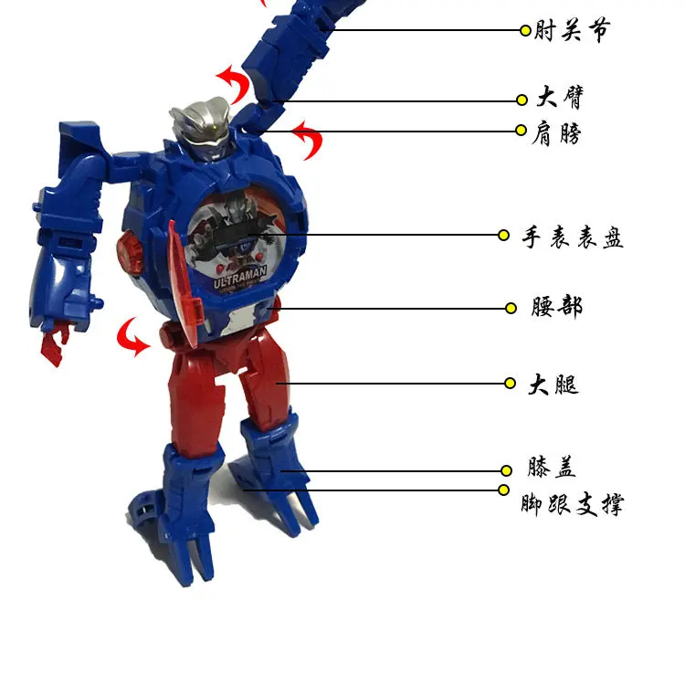Свет Цифровой Время Мультфильм Робот трансформации наручные часы игрушка робот Mecha электронные часы детские спортивные Мультяшные часы дети