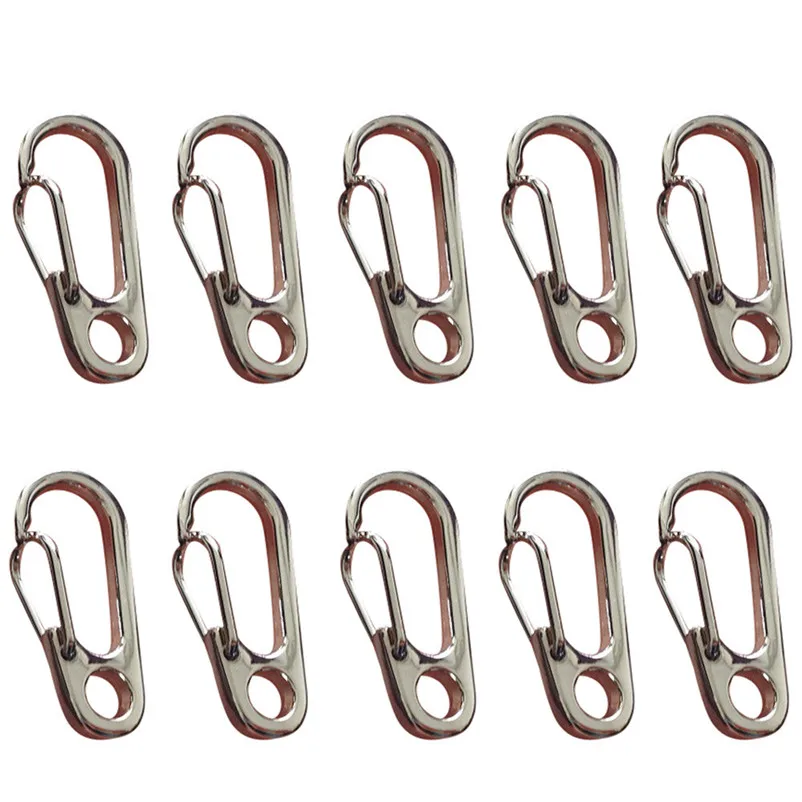 10PCS Classic Mini Carabiner Keychain Hanging alloy Buckle Spring Camping Hiking Outdoor tools Climbing Accessories #4O16 (3)