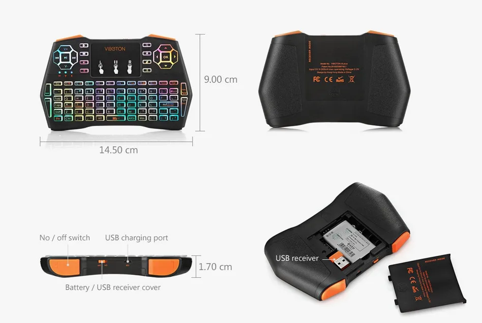 I8 Plus Russian Handheld Wireless Keyboard Flying Mouse Touchpad Lithium Battery