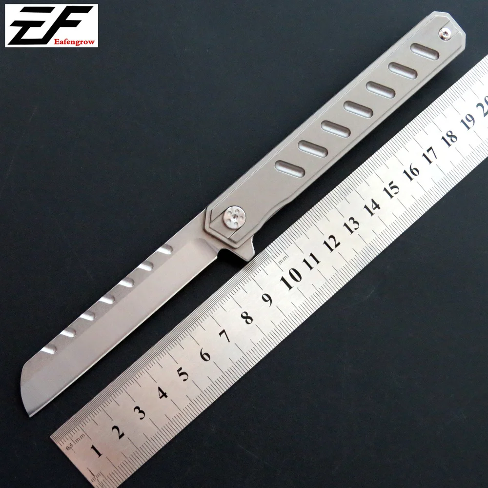

Hottest Eafengrow C088 pocker Knife D2 Steel Blade TC4 Titanium Alloy Handle knife Camping Outdoor EDC tool folding Knives