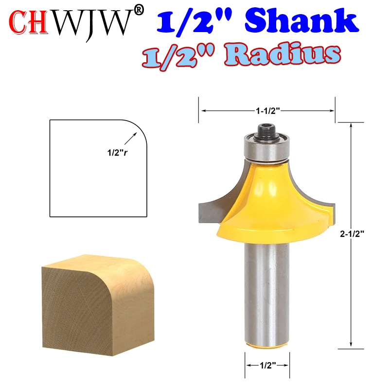 1pc 1/2" Shank High Quality Round Over Edging Router Bit - Radius Wood Cutting Tool woodworking router bits | Инструменты