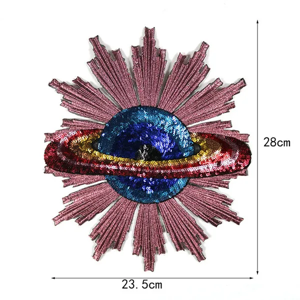 Мультяшный UFO космический корабль земля железо на заплатках для одежды Звездные войны инопланетянин Большой патч армейский рок украшения для одежды аппликация - Цвет: 3
