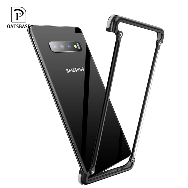 Baratos Oatsbasf funda de Metal de lujo para Samsung Galaxy S10 S10 Plus S10e personalidad para cubierta de parachoques de Metal funda a prueba de golpes