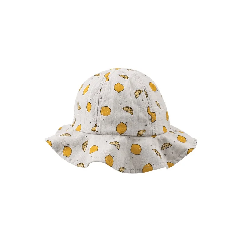 Fashion Cotton Baby Hat Cute Lemon Bucket Hat For Girls Wide Brim Beach Sun Cap Toddler Baby Hat Autumn 1-3Y Baby Girls Clothing (13)
