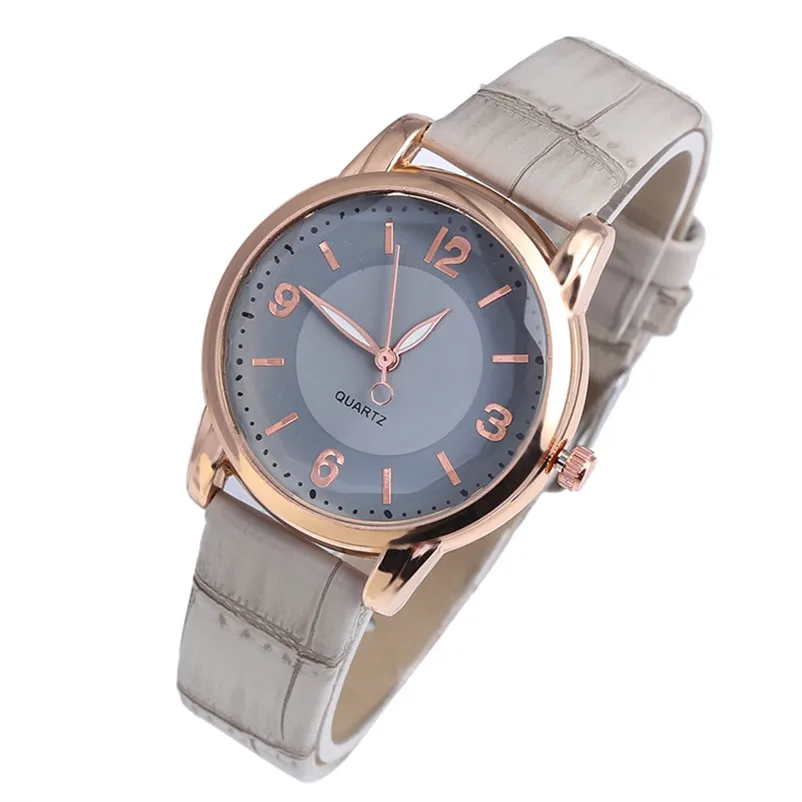 Casual Women Watches Bracelet Watch Ladies leather band alloy Analog Quartz Round Wrist Watch clock Relogio Masculino Y19 (1)