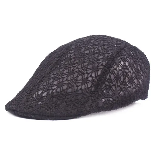 NEW Hats Women Ladies Fashion Lace Beret Driving Sun Cap Casual Cabbie Newsboy Hat Wholesale Drop Shipping - Цвет: Черный