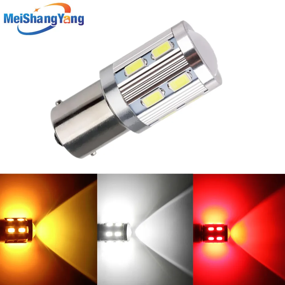 

1156 BAU15S 12SMD Samsung 5730 led 12V White Red Yellow High Power lamp py21w Car LED bulbs rear brake Lights Source parking