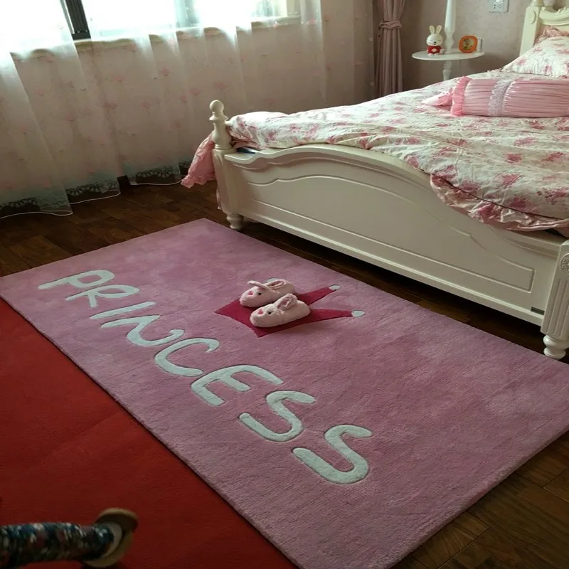 Акриловая Корона розовый ковер принцессы Коврики простой спальня девочка подарок коврик детский коврик для гостиной прекрасный толстый игровой коврик