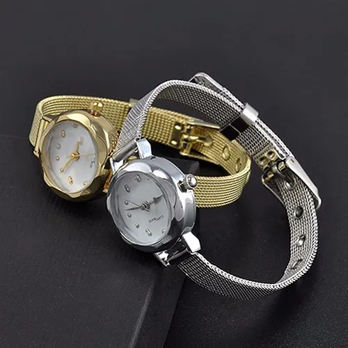 Модный кварцевый Сплав тонкий сетчатый Браслет платье женские наручные часы для девочек подарок
