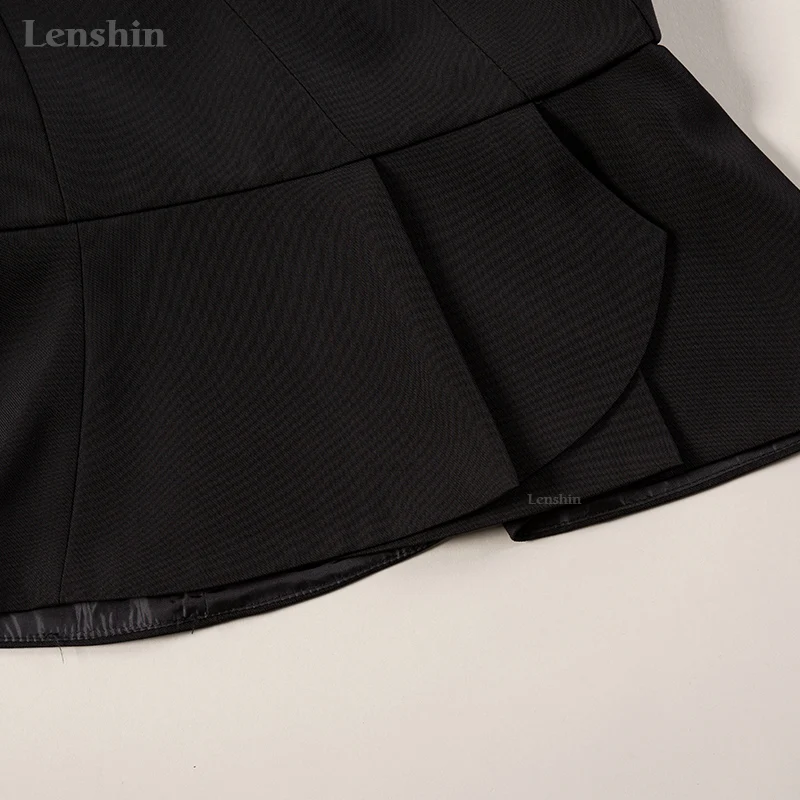 Lenshin/комплект из 2 предметов Женский костюм с v образным вырезом и юбкой новая