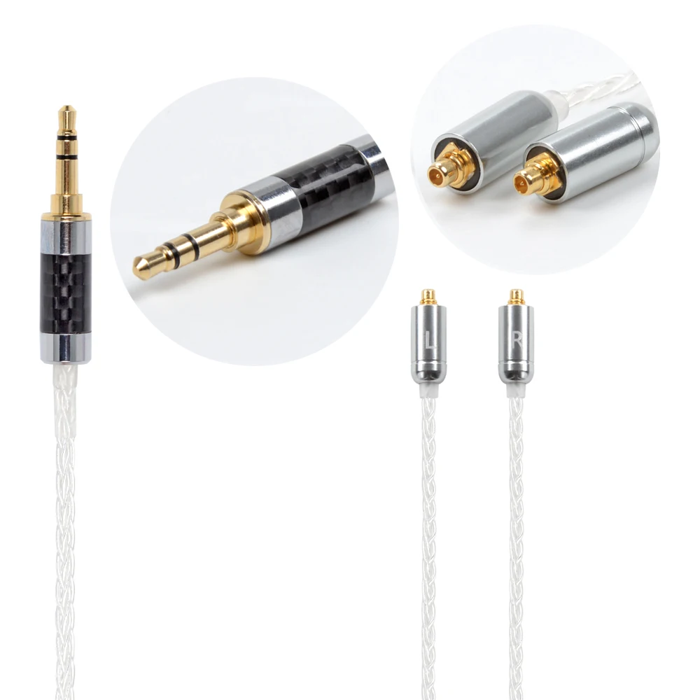 

NICEHCK MMCX/2Pin Connector 4.4/3.5/2.5mm Balanced 8 Core Silver Plated Cable For ZS10 AS10 TFZ NICEHCK M6/DT300/DT500/HK6/HK8