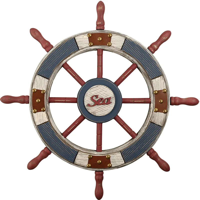 

45cm Mediterranean ship helmsman steering wheel home decoration wall decoration wall decoration living room rustic home decor