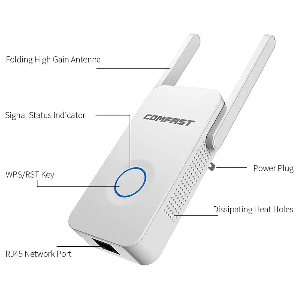 1200 Мбит/с COMFAST Диапазон Wi Fi Extender Dual Band 5 8 Ghz 2 4 ГГц Беспроводной сеть ретрансляции