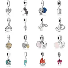 16 стилей, сделай сам, серебряные бусины, талисманы, крыло парусника, любовь, хрустальные подвески, бусины для женщин, сделай сам, Пандора, талисманы, браслеты и браслеты
