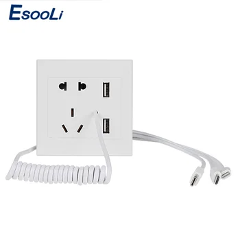 

Esooli Universal Standard 2.1A USB Wall Socket Home Wall Charger 2 Ports USB Outlet Power Charger For iphone/Android/Huawei