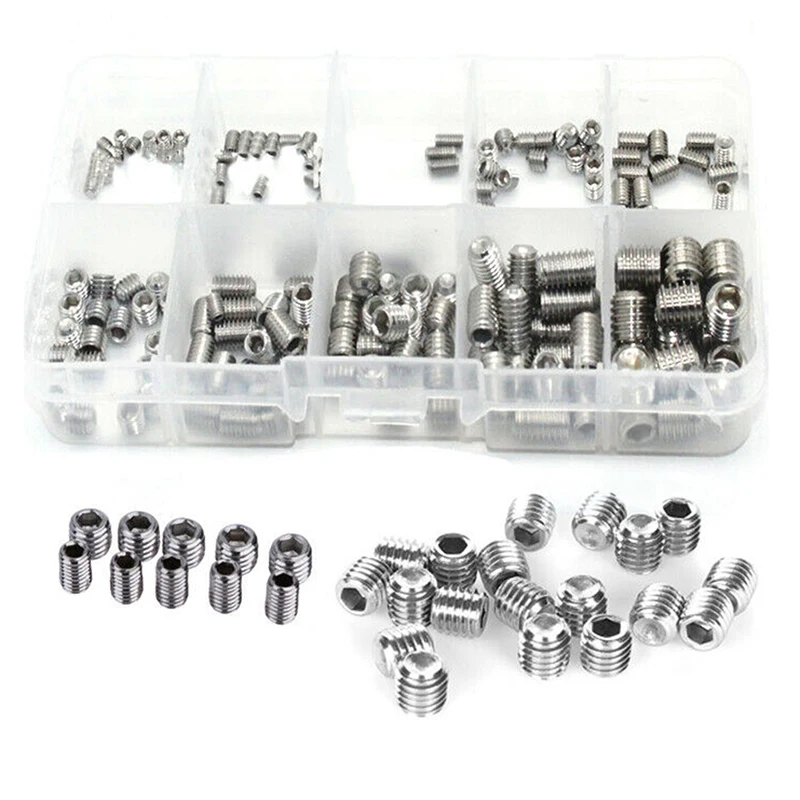 

New Stainless Steel Allen Head Socket Hex Grub Screw Assortment Kit Internal Hex Screw For Door Handles