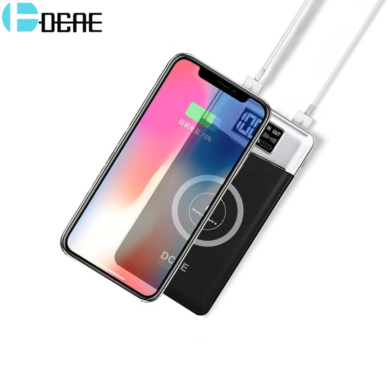 DCAE Qi Wireless Charger Dual USB Power Bank 10000mah Portable External Battery font b Powerbank b