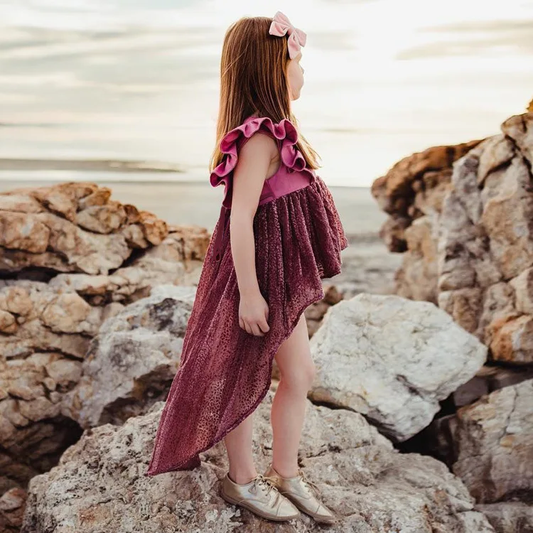 

2017 Kids clothing girls fashion Dovetail dress summer dresses