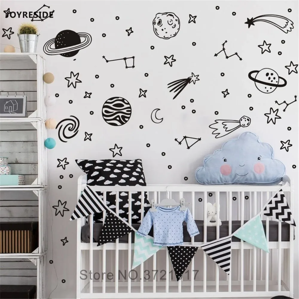 Joyreside Space Stars Plant Wall Decal Viyl Stickers Nursery Decor Gift