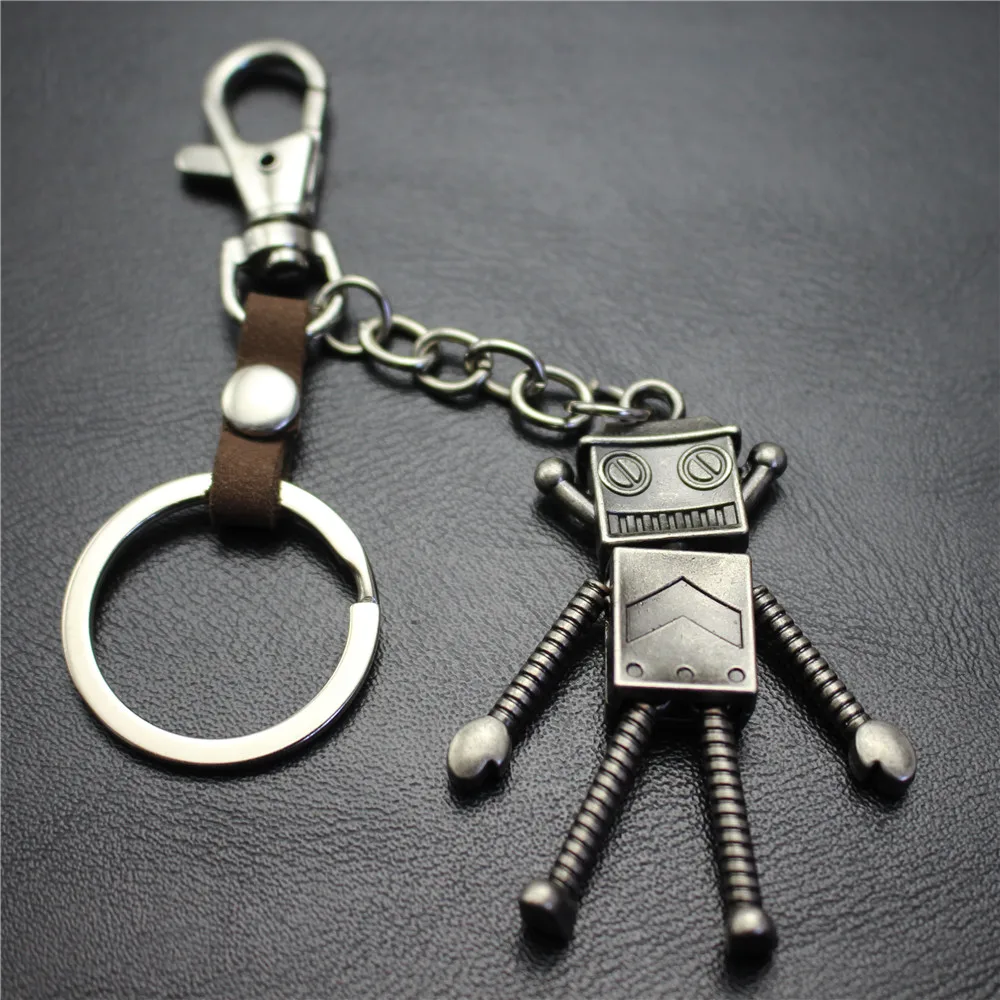 

Mobile Robot Pendant Keychain Leather Key Chain Car Key Holder Keyring Bag Hang Charms Pendant Gift For Children,Lovers