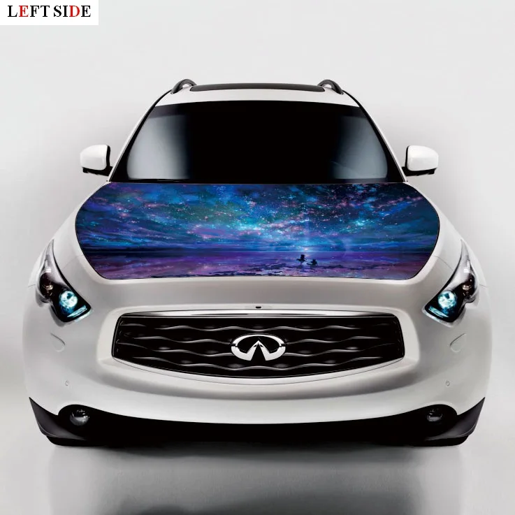 

LEFT SIDE Car Stickers EMS Plenty of Designs Starry Sky Tiger Fire Hood Car Styling Customize Size to Suit all Vehicles Stickers