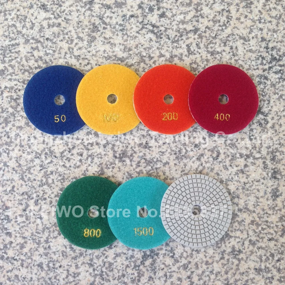 Diamond Polishing Pads Disc Sander Pad 4 inch Wet 3 mm Thick 7 Pieces