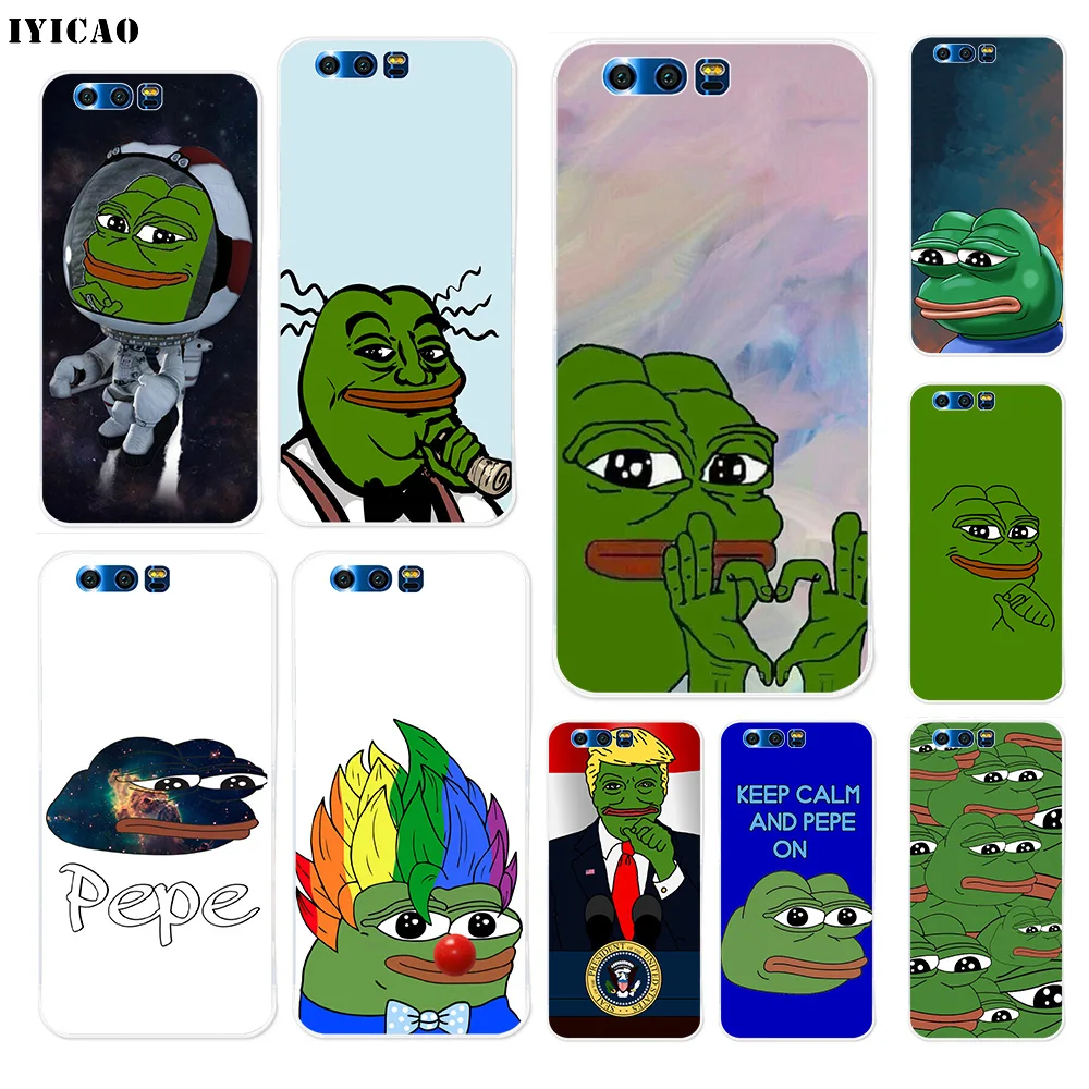

IYICAO Pepe the Frog Soft Silicone Case for Huawei Y9 Y7 Y6 Prime 2018 Honor 8C 8X 8 9 10 Lite 7X 7C 6A 7A Pro Cover