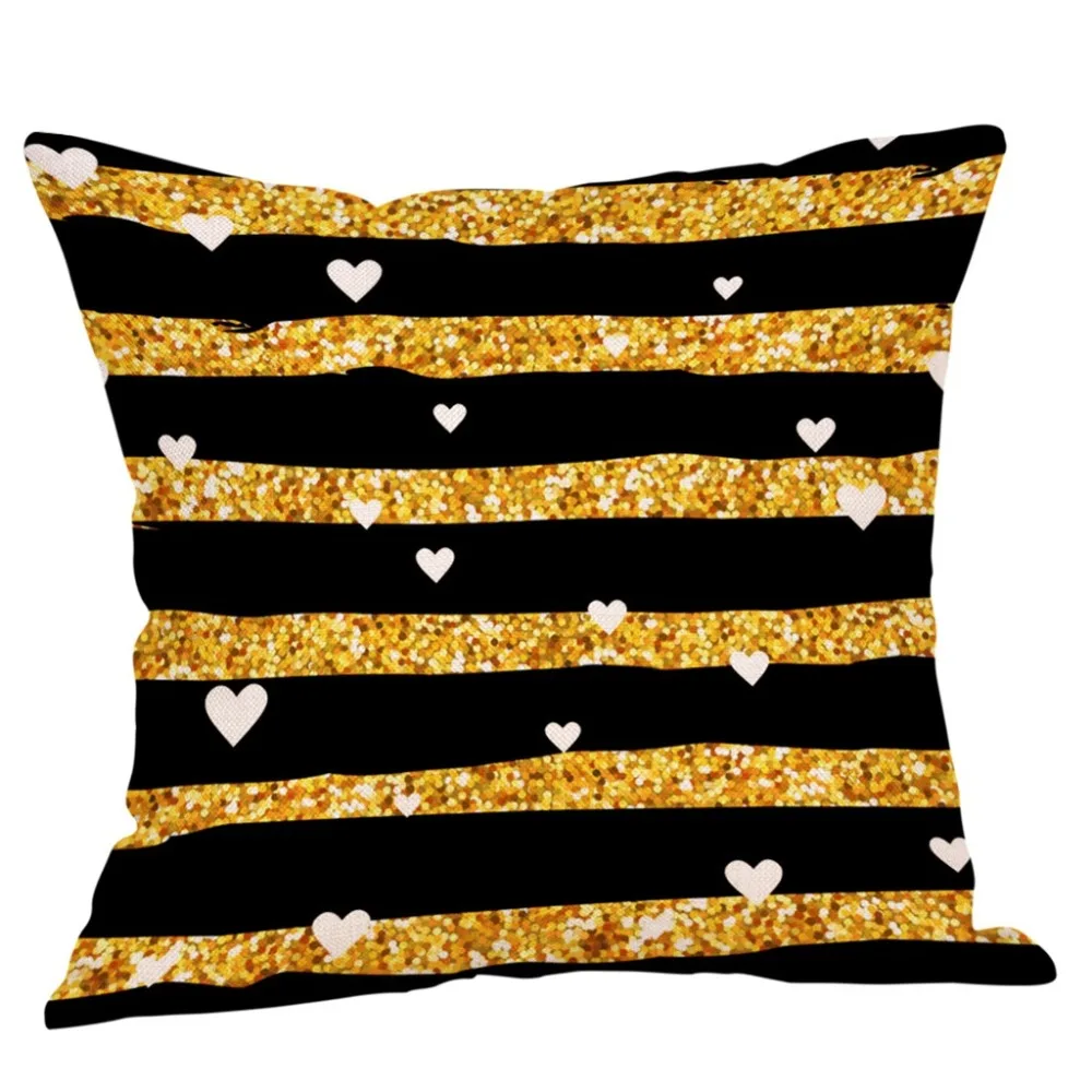 

2019 Golden Cushion Cover Square Sofa Car Toss Pillow Case Cotton Linen 45x45cm Pillow Case Home Furnishing **D