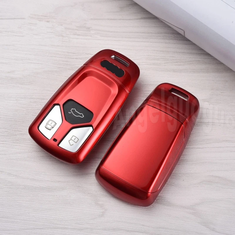 

ABS Car Key Remote Cover Case Bag Protection Replacement Holder Shell Decor Sticker for AUDI 2016 2017 Q7 A4L TT TTS Car Styling