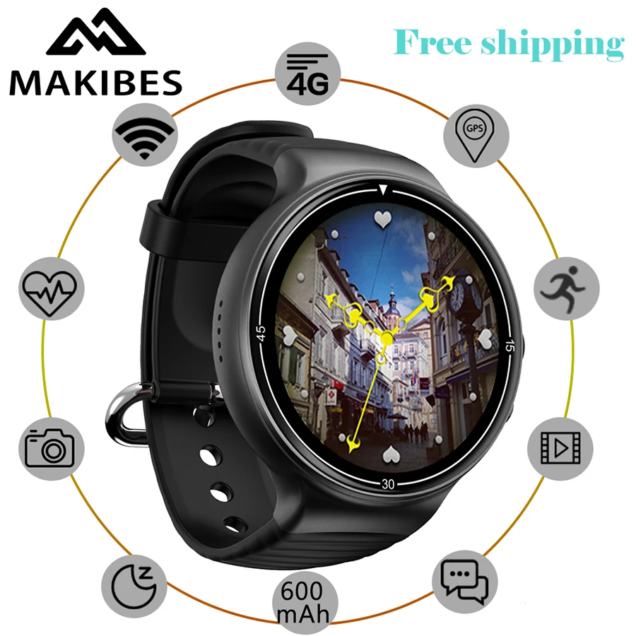 

Makibes MK02 Smart Watch Phone Android iOS SIM Card GPS WiFi 2.0MP Camera Heart Rate Fitness Tracker Smart Sport Watch Men Women