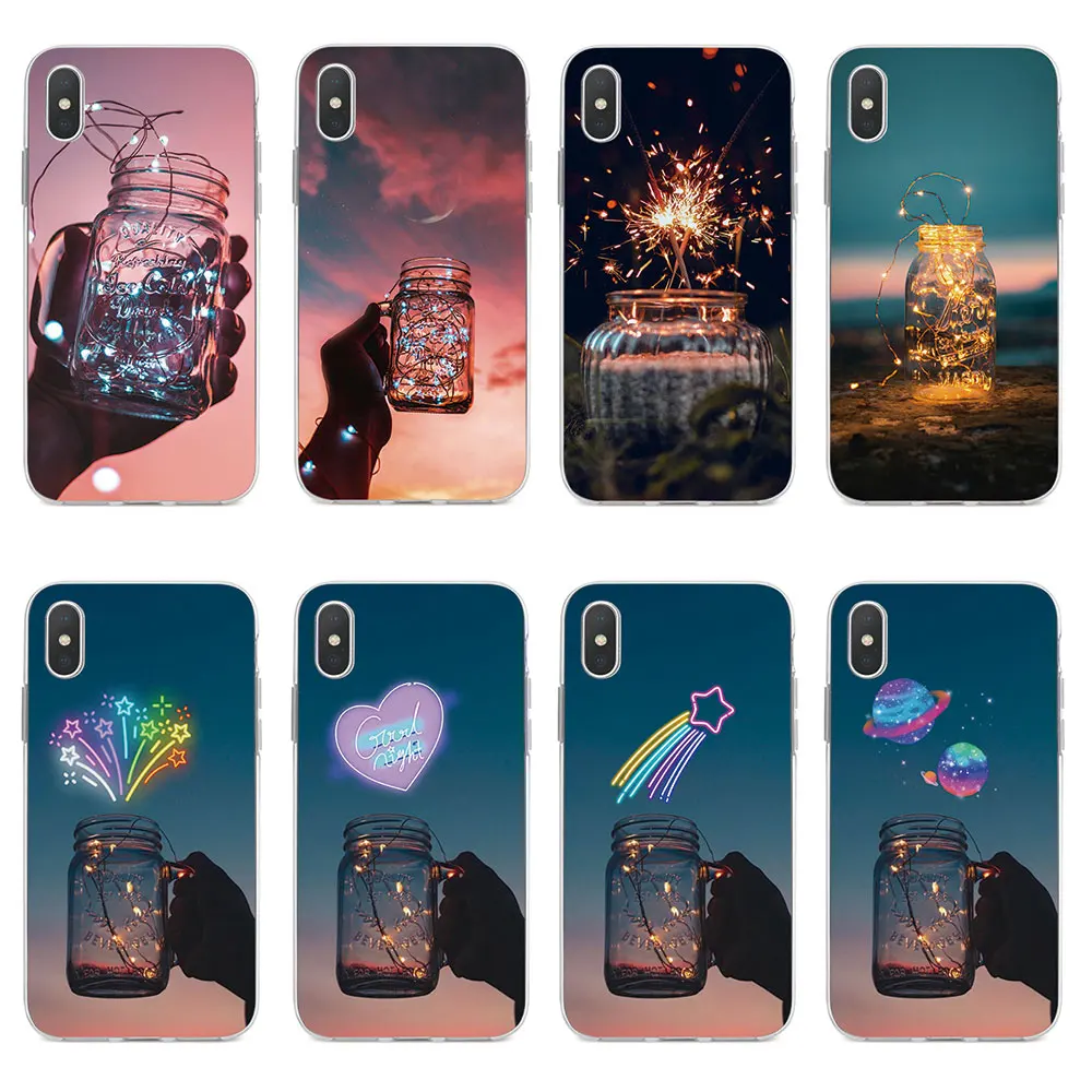 Phone Case For iPhone 6 6S 7 8 Plus 5 5S SE Cover Glowing Bottles Patterned Silicone Fundas X XR XS MAX |