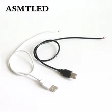 SMD 5730 5630 5050 3528 3014 2835 Одноцветный гибкий светодиодный ленточный светильник DIY USB соединительный кабель 50 см 100 см 2-контактный провод usb-разъем