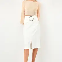 Trendyol белая кружевная юбка TWOSS19ST0176