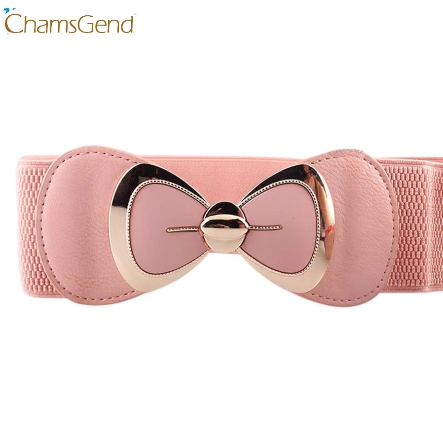 

Chamsgend Newly Design Big Bowknot Buckle Wide Elastic Waist Belt Strap For Women 160616 Drop Shipping