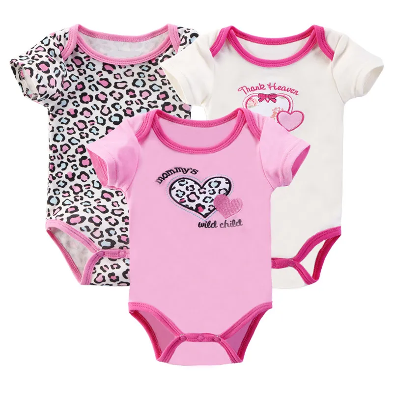 3Pcs/lot Cotton Baby Girl Boy Bodysuits Body Baby Clothing Sets Branded Newborn Summer Boy Girl