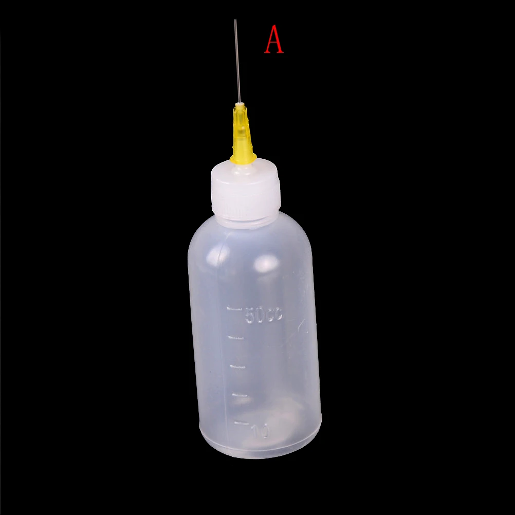 2pcs Solder Flux Bottle With Fine Tipped Needles Blunt Dispensing Needles Syringe Needle Tips For Ink Glue Liquid Gray